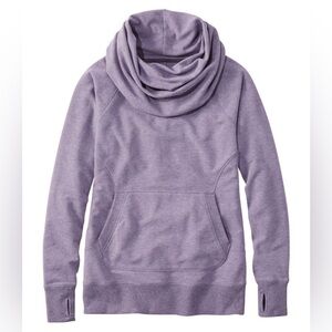 L.L. Bean Women’s Cozy Pullover Adjustable Cowlneck Light Heathered Purple XS